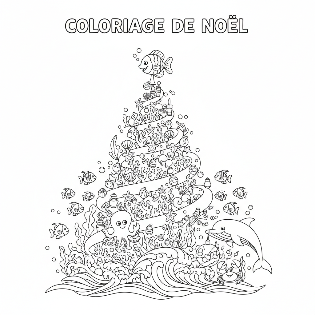 Coloriage coloriage à imprimer sapin de noel 5