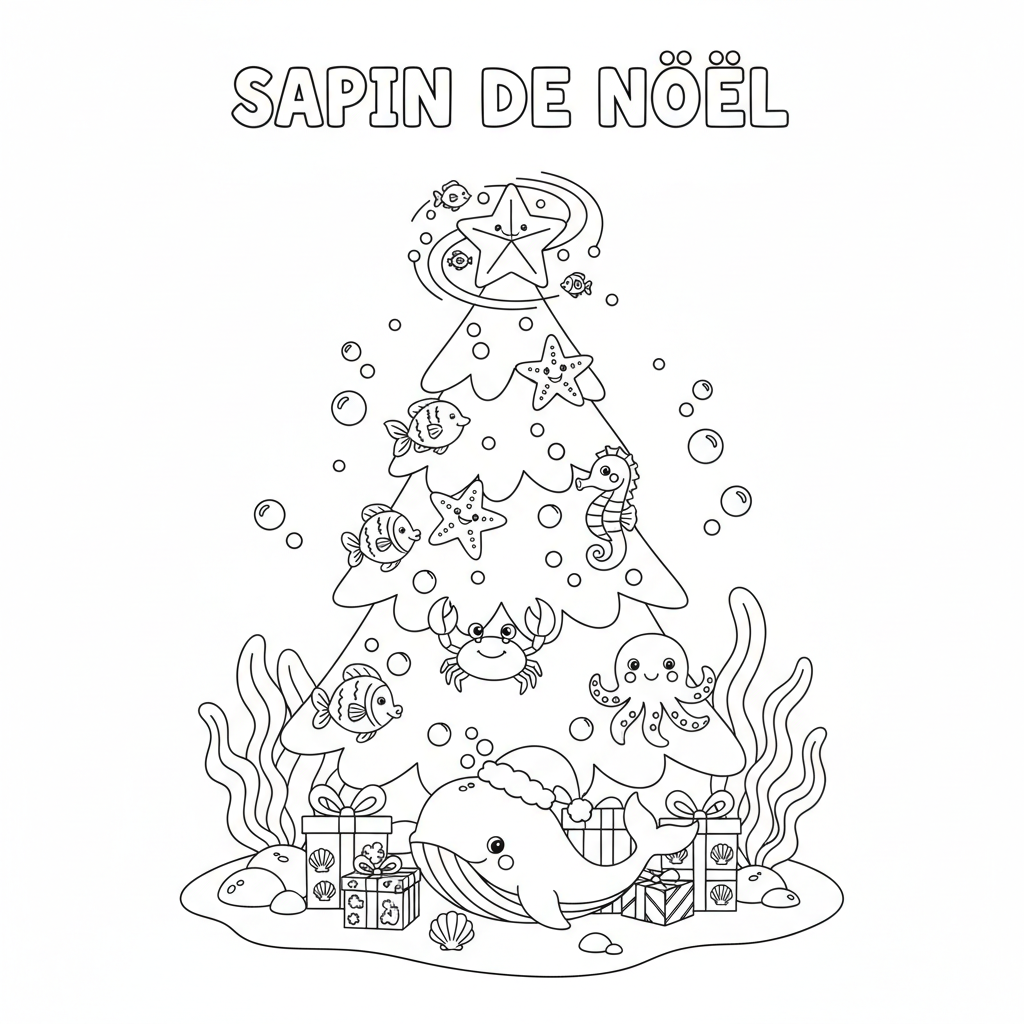 Coloriage coloriage a imprimer sapin de noel 3
