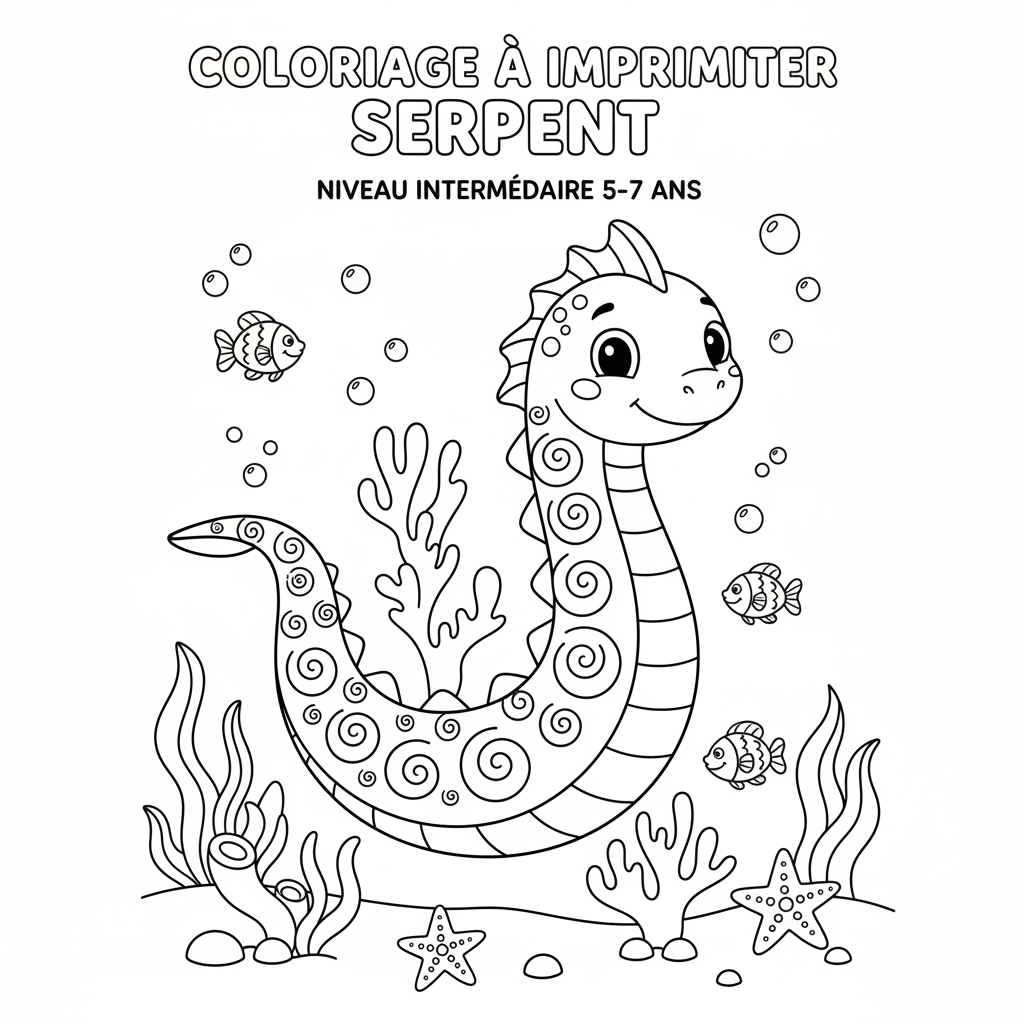 Coloriage coloriage à imprimer serpent 2