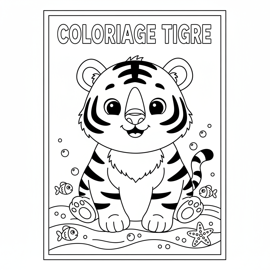 Coloriage coloriage à imprimer tigre 1
