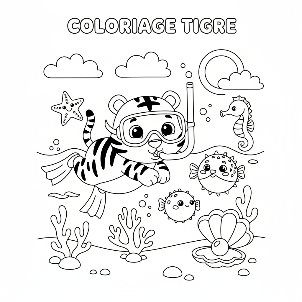 Coloriage coloriage à imprimer tigre 3