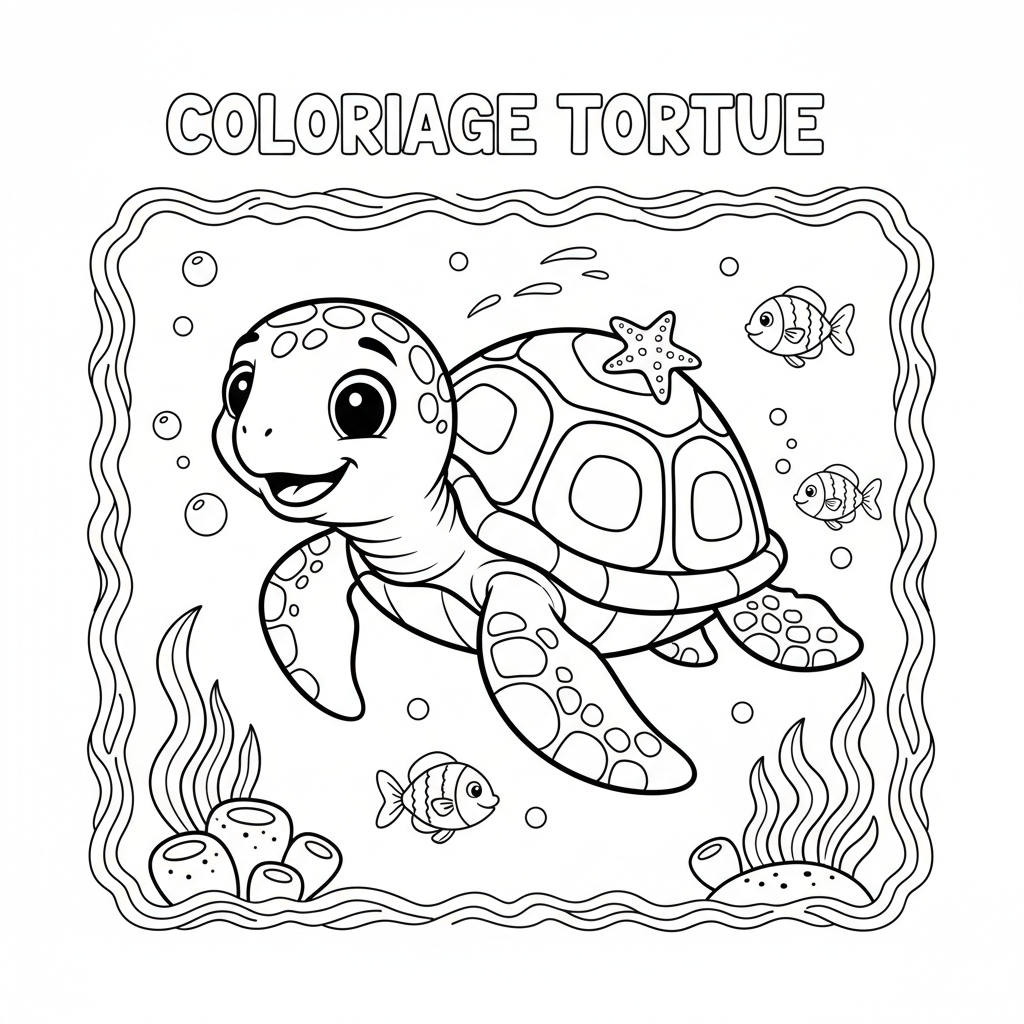 Coloriage coloriage à imprimer tortue 5