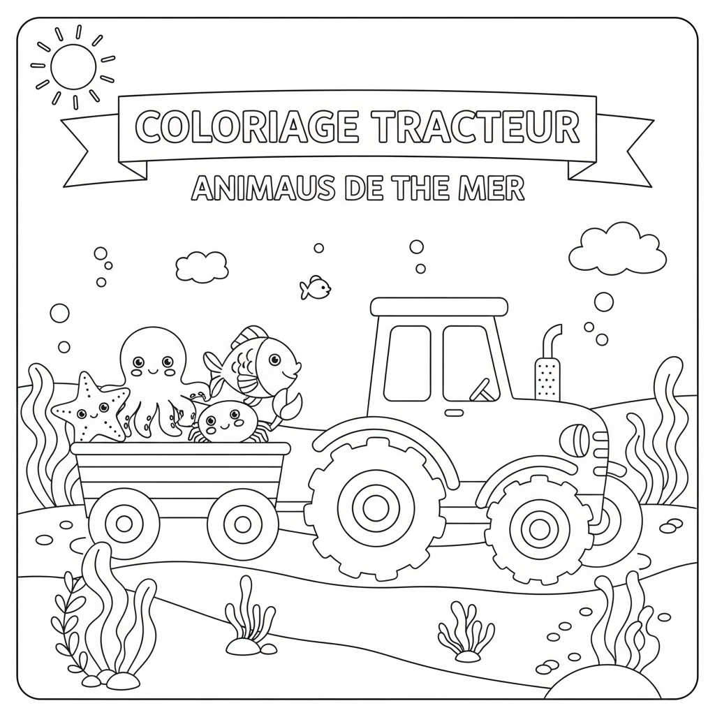 Coloriage À Imprimer Tracteur Gratuit pour les Enfants