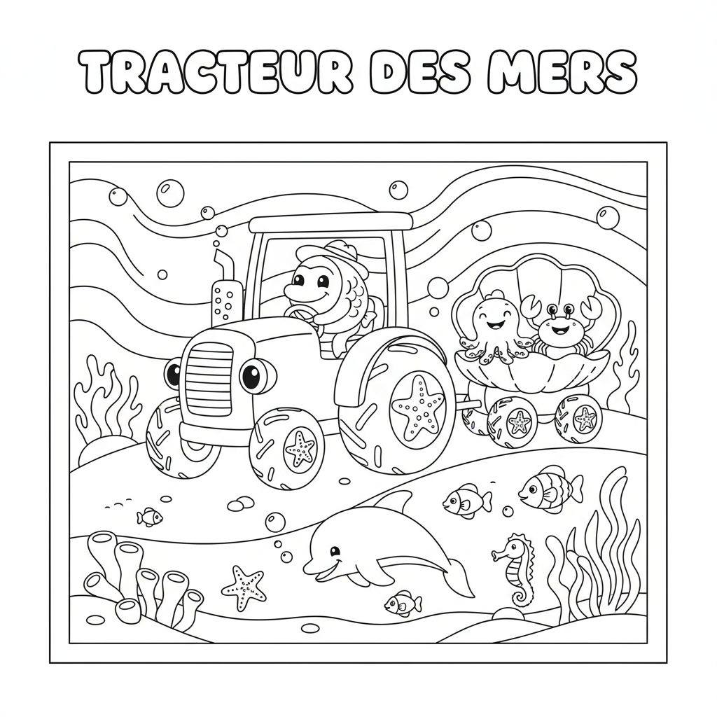 Coloriage A Imprimer Tracteur Gratuit pour Enfants