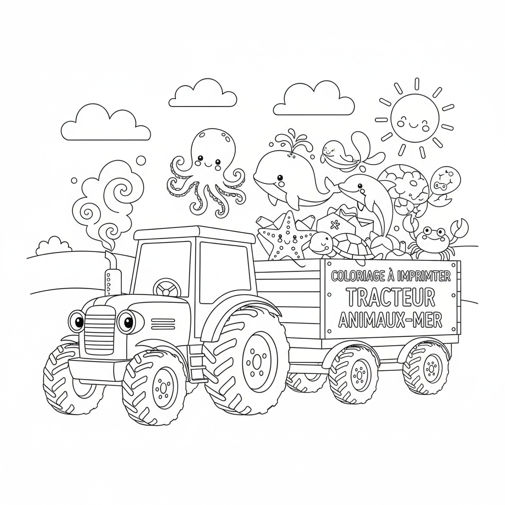 Coloriage coloriage à imprimer tracteur 2