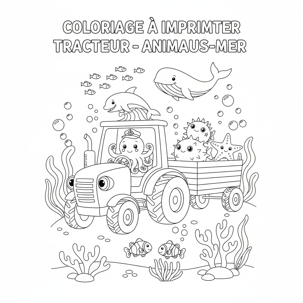 Coloriage coloriage a imprimer tracteur 2