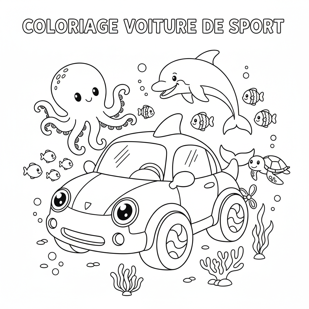 Coloriage À Imprimer Voiture De Sport pour Enfants