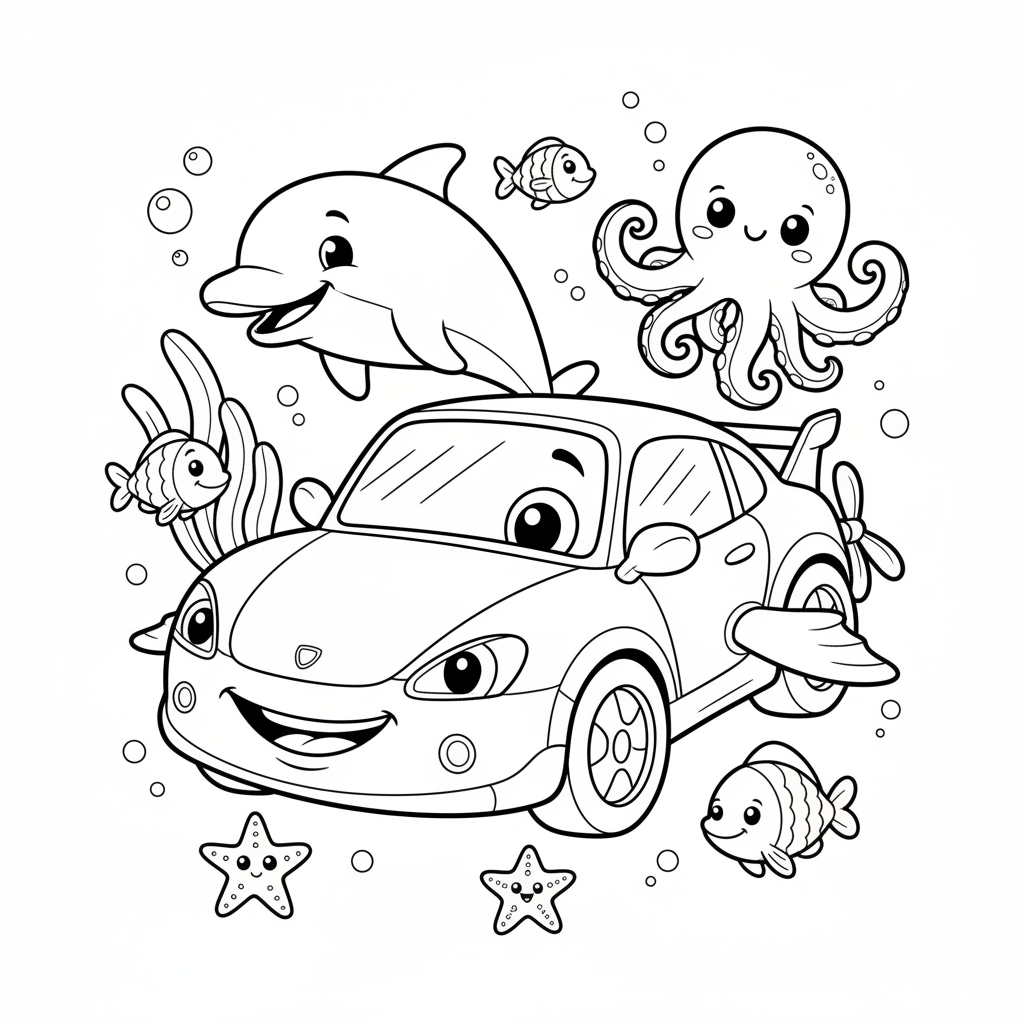 Coloriage coloriage à imprimer voiture de sport 4