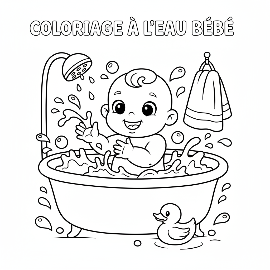 Coloriage À L'Eau Bébé Gratuit à Imprimer