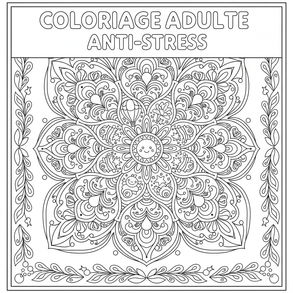 Coloriage Adulte Gratuit à Imprimer pour la Détente