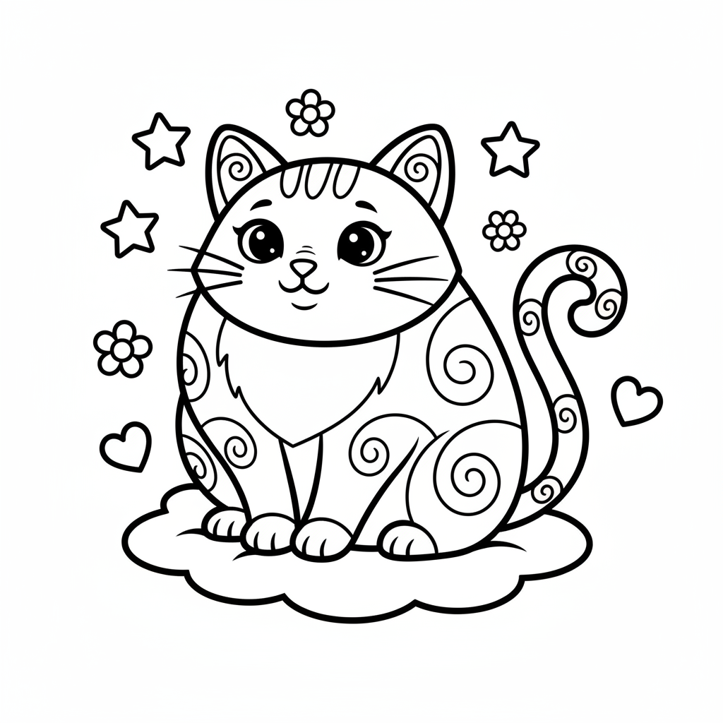 Coloriage Adulte Chat Gratuit à Imprimer chez vous