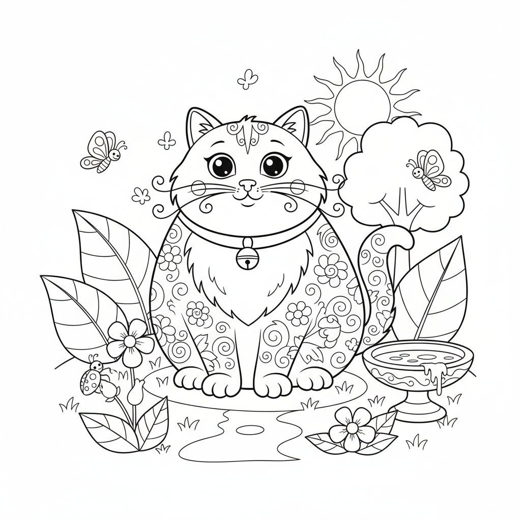 Coloriage coloriage adulte chat 3