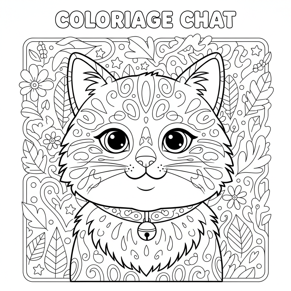 Coloriage coloriage adulte chat 4