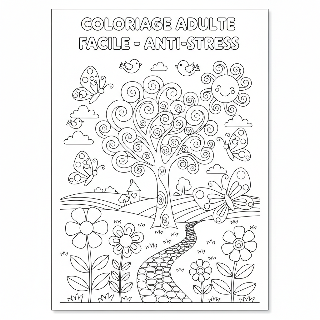 Coloriage coloriage adulte facile 3
