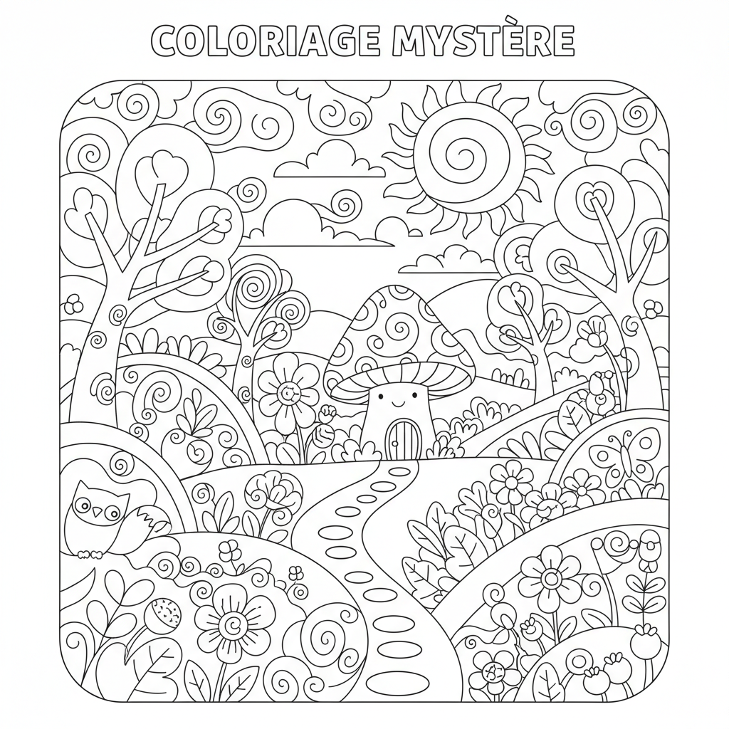 Coloriage coloriage adulte mystere 3