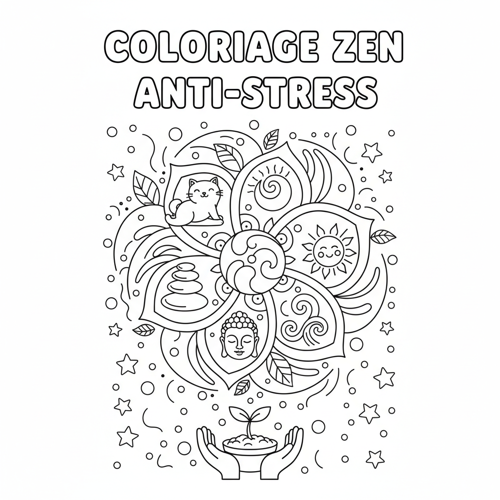Coloriage coloriage adulte zen 2