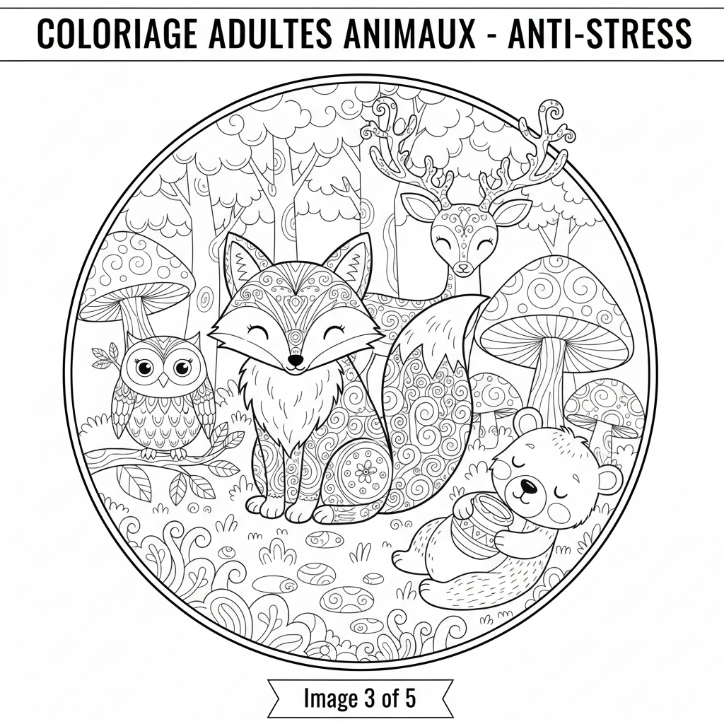 Coloriage coloriage adultes animaux 3