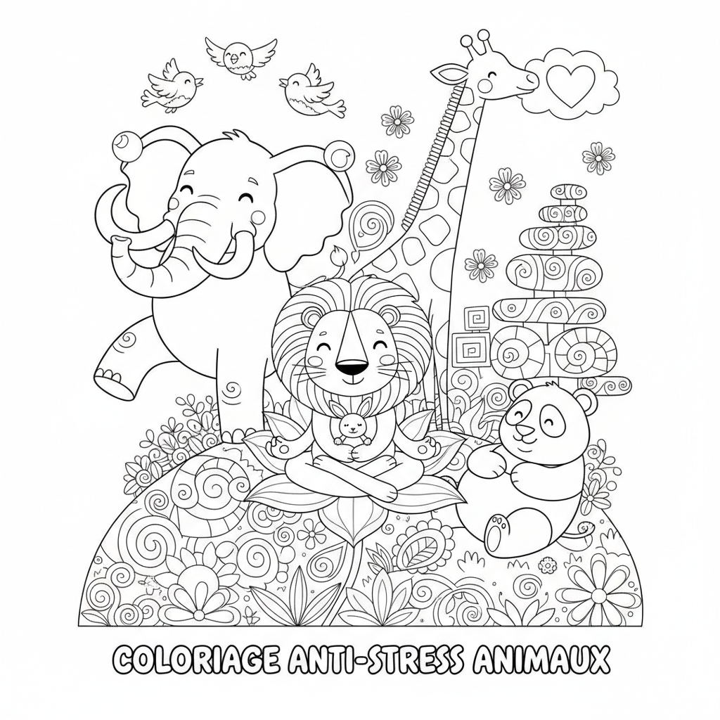 Coloriage coloriage adultes animaux 5