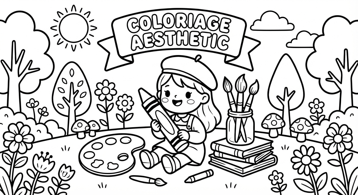 Coloriage coloriage aesthetic 3