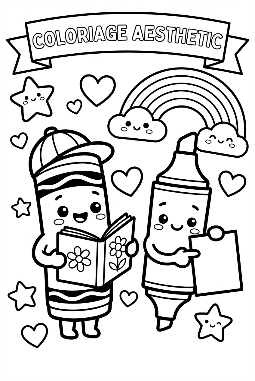 Coloriage coloriage aesthetic 4