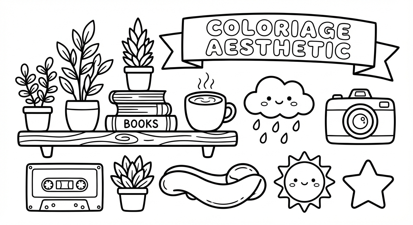Coloriage coloriage aesthetic 2