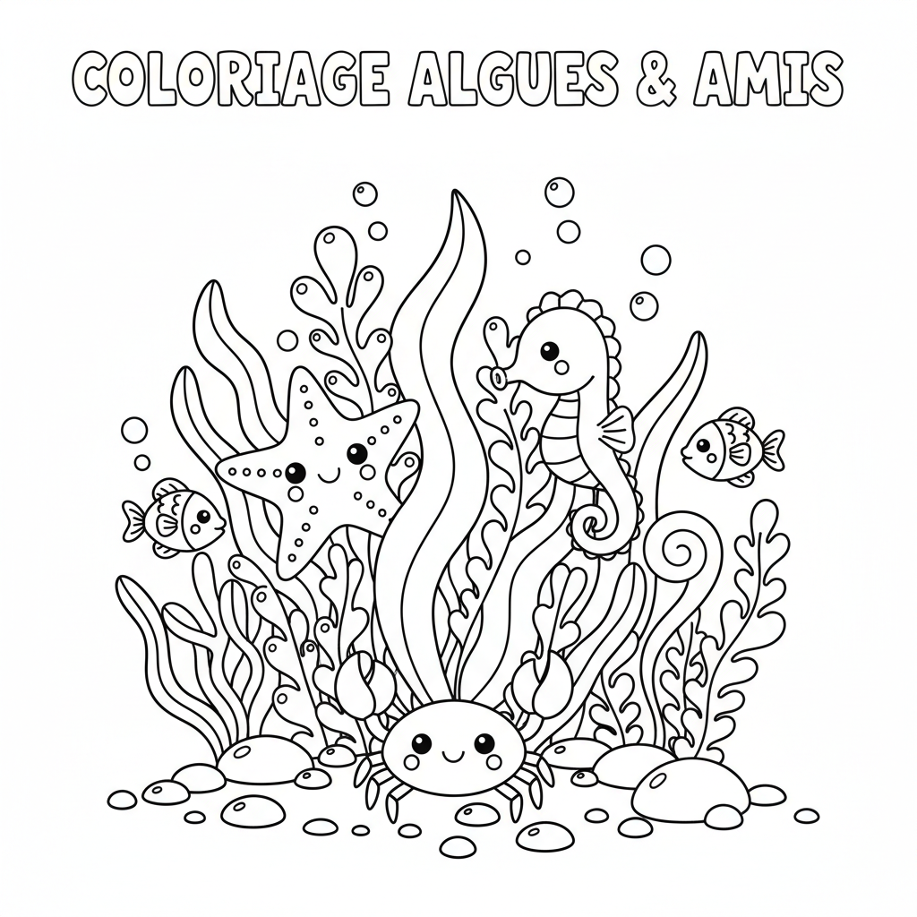 Coloriage Algues Gratuit à Imprimer pour Enfants