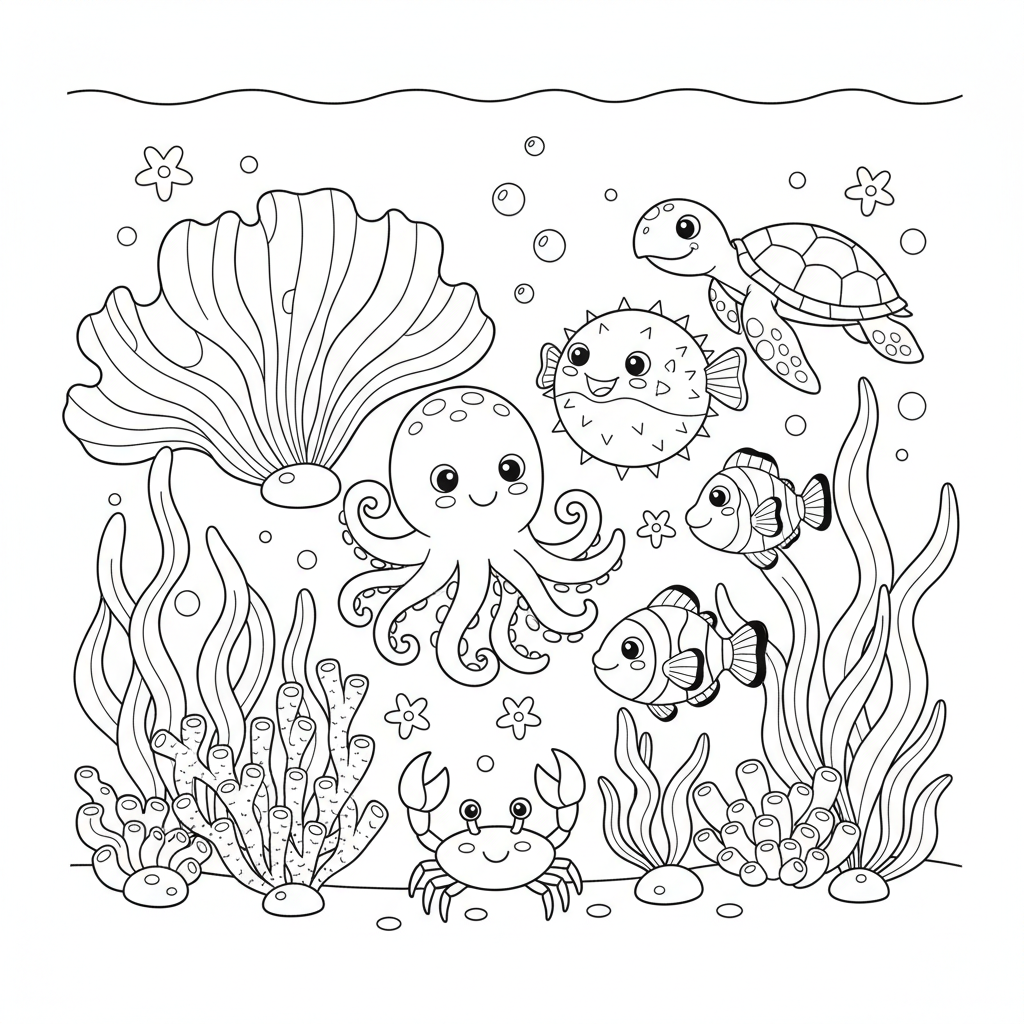 Coloriage coloriage algues 2