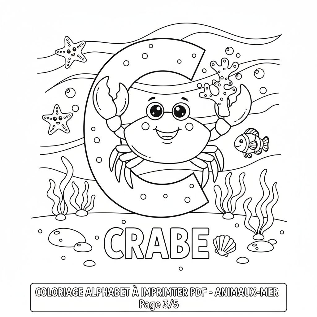 Coloriage coloriage alphabet à imprimer pdf 3