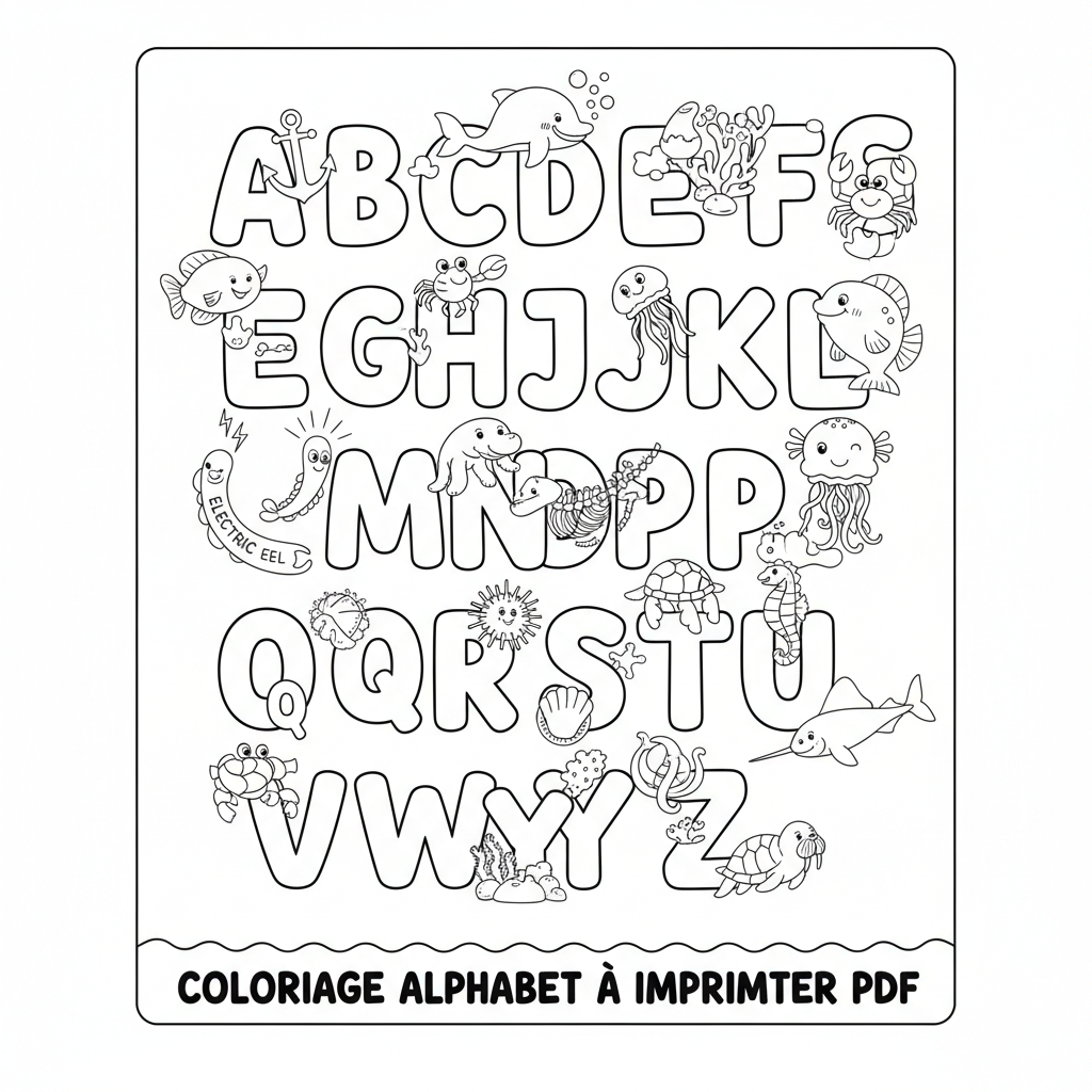 Coloriage coloriage alphabet à imprimer pdf 5