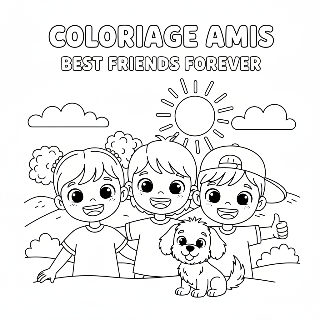 Coloriage coloriage amis 4
