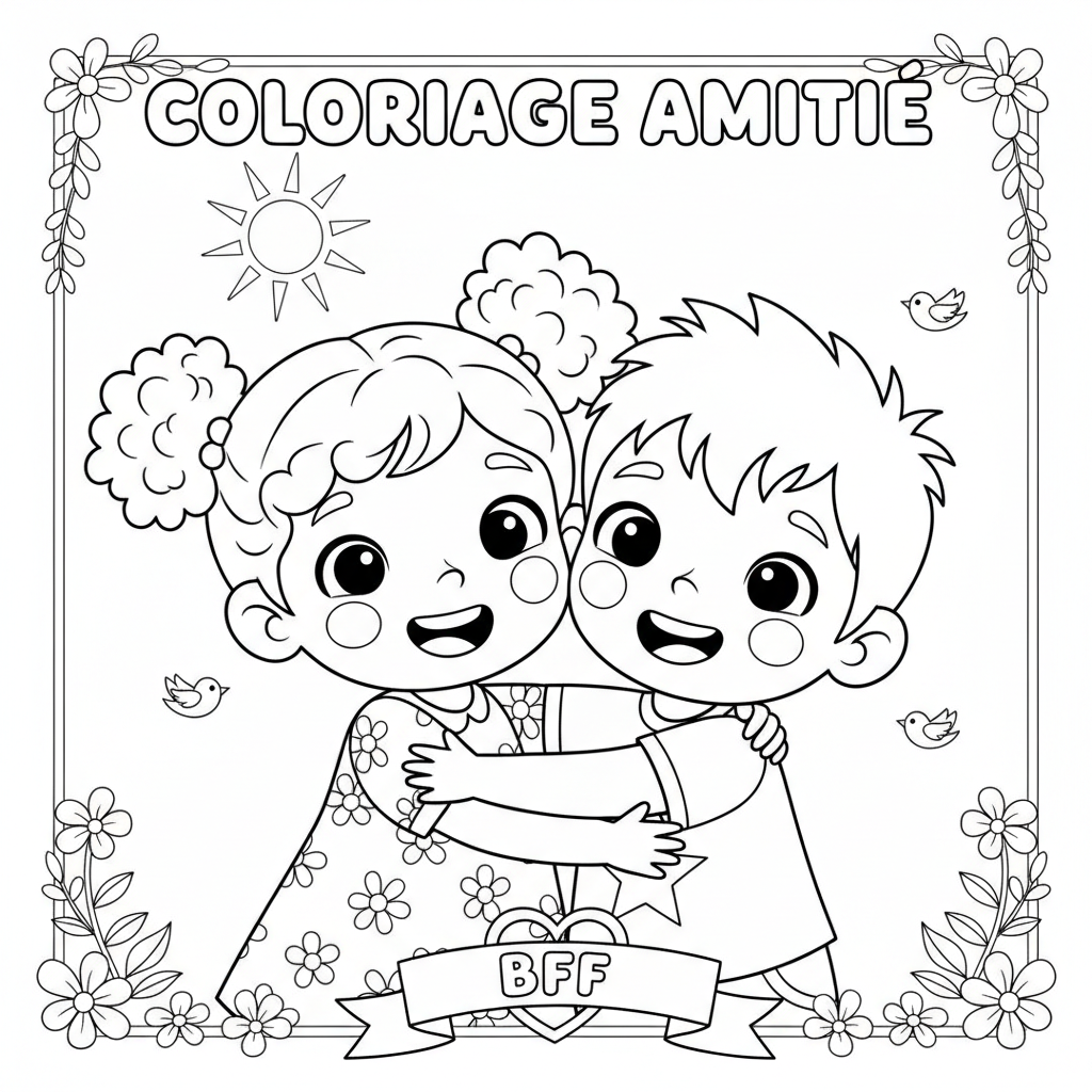 Coloriage coloriage amitié 4