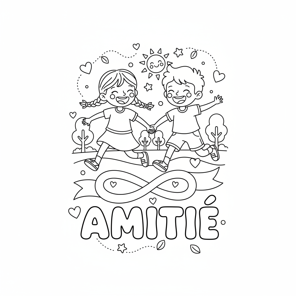Coloriage coloriage amitie 5