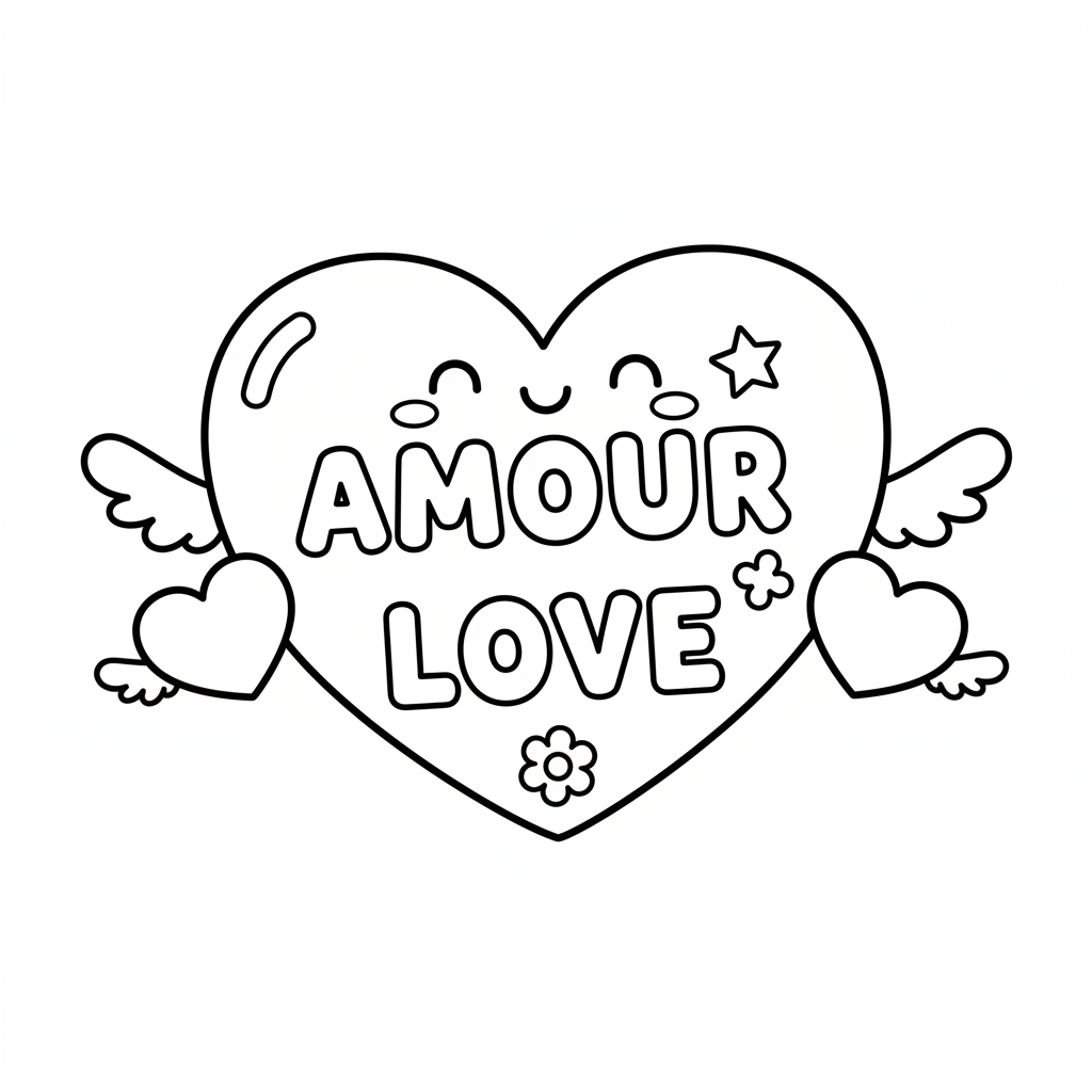 Coloriage Amour à Imprimer Gratuitement pour Enfants