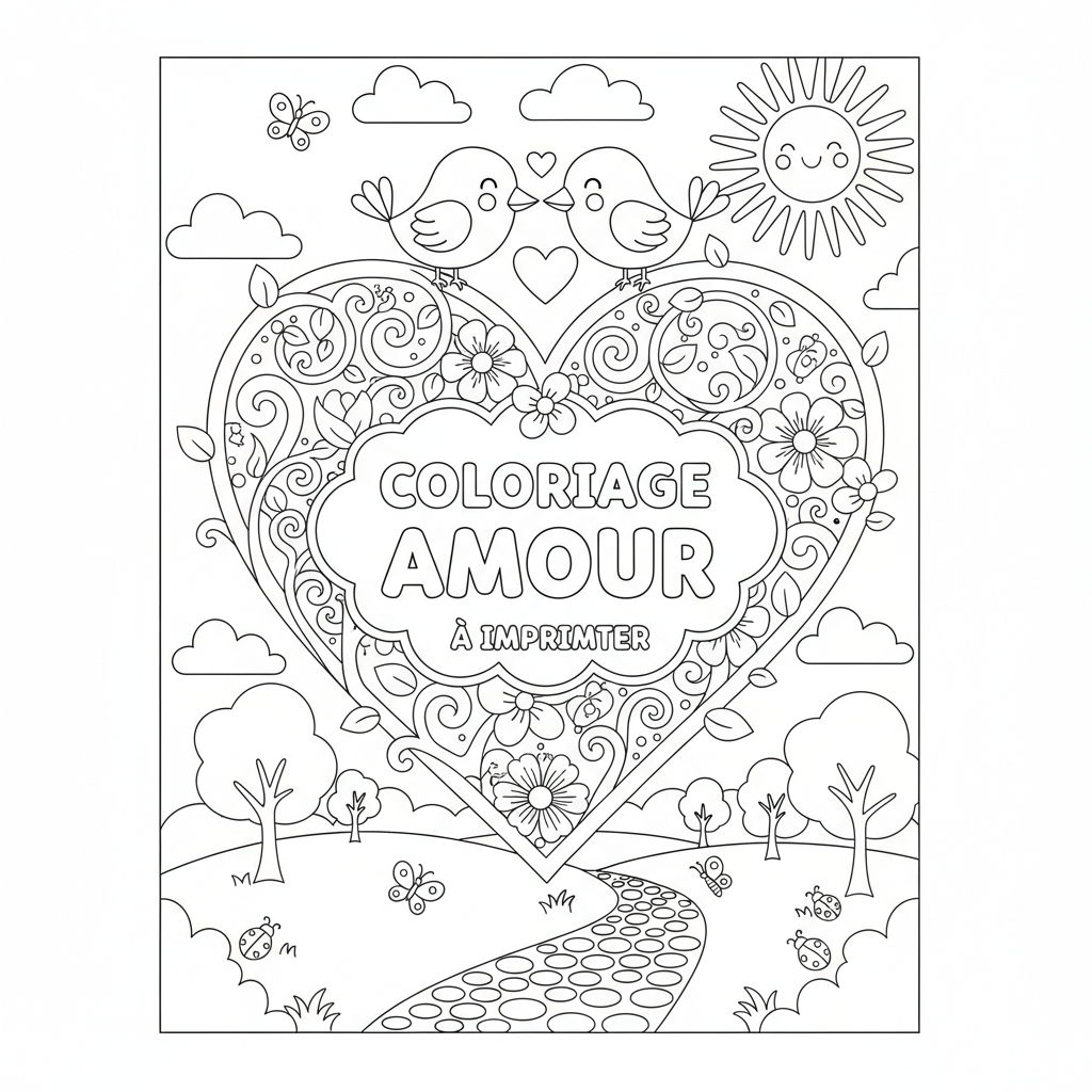 Coloriage coloriage amour à imprimer 3