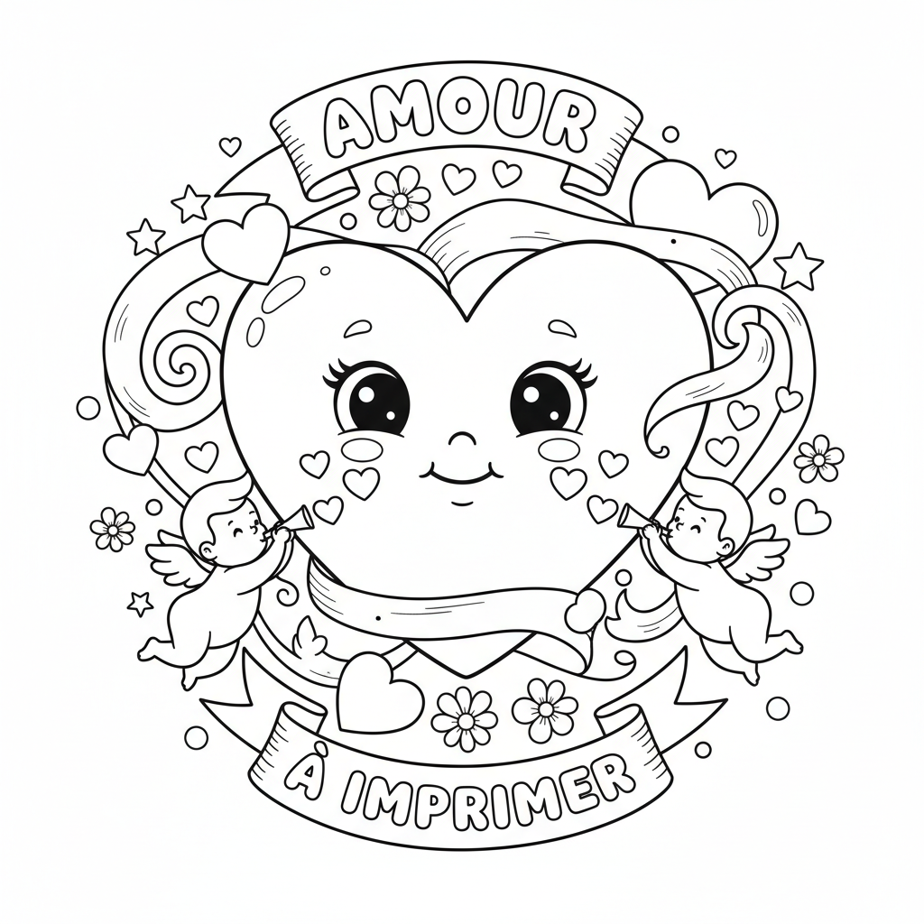 Coloriage coloriage amour à imprimer 4