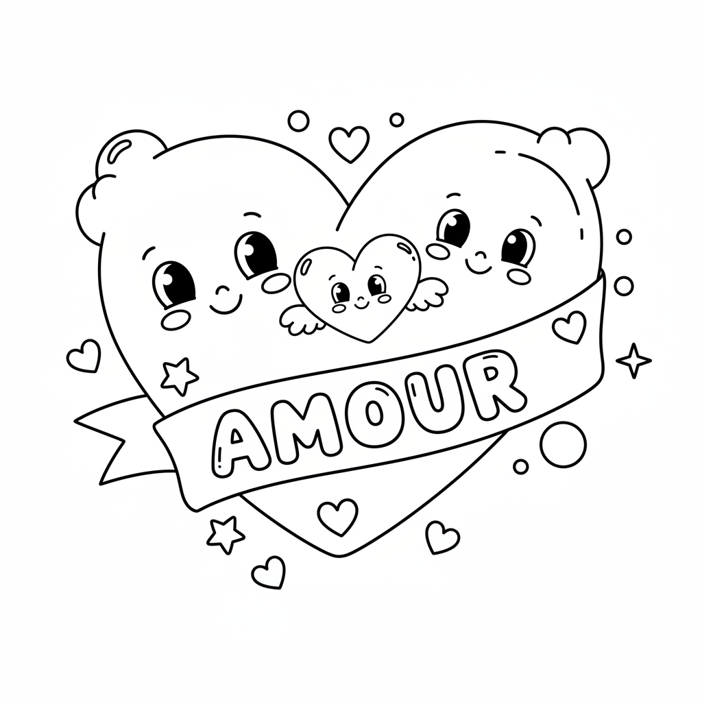Coloriage coloriage amour coeur
