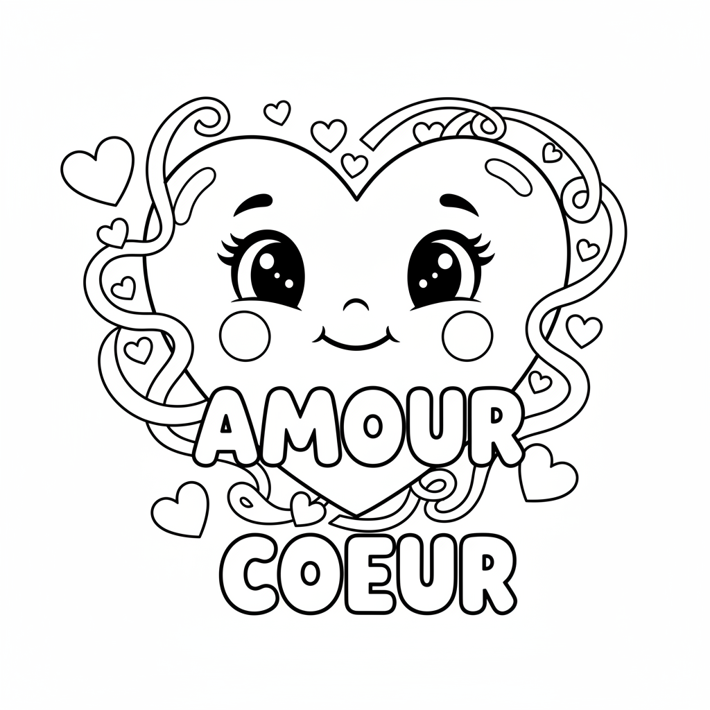 Coloriage coloriage amour coeur 4