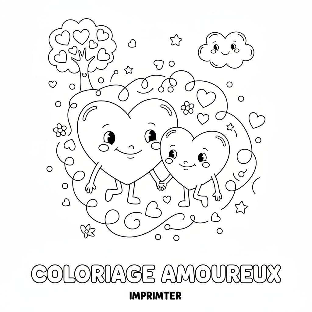 Coloriage coloriage amoureux à imprimer 2