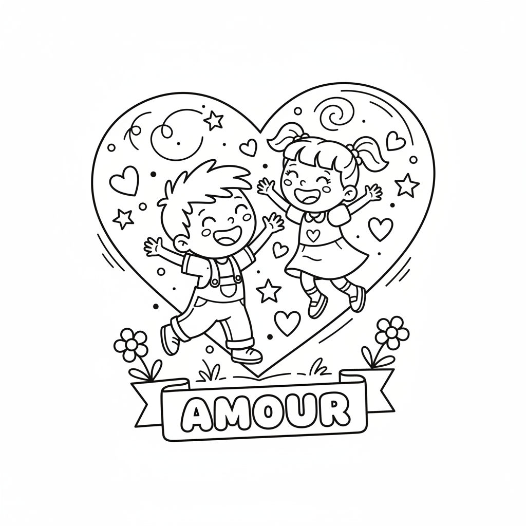 Coloriage coloriage amoureux à imprimer 5