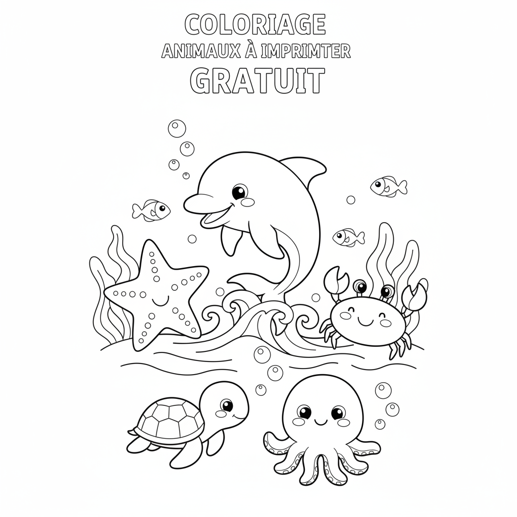 Coloriage Animaux À Imprimer Gratuit pour les Enfants
