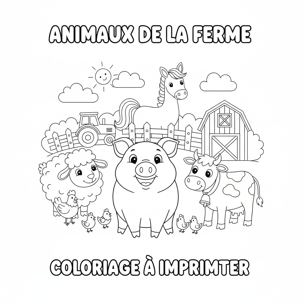 Coloriage Animaux De La Ferme À Imprimer Gratuit à Imprimer