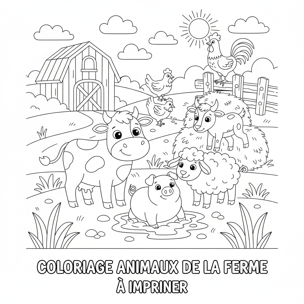 Coloriage coloriage animaux de la ferme à imprimer 3