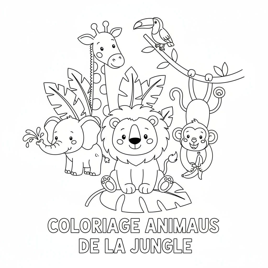 Coloriage Animaux de la Jungle à Imprimer Gratuitement