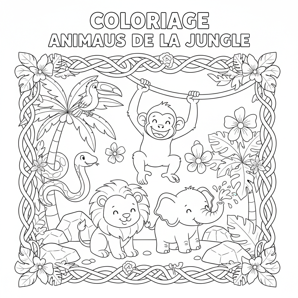 Coloriage coloriage animaux de la jungle 2
