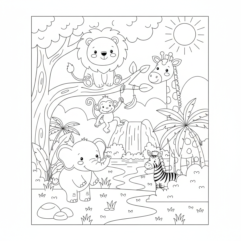 Coloriage coloriage animaux de la jungle 3