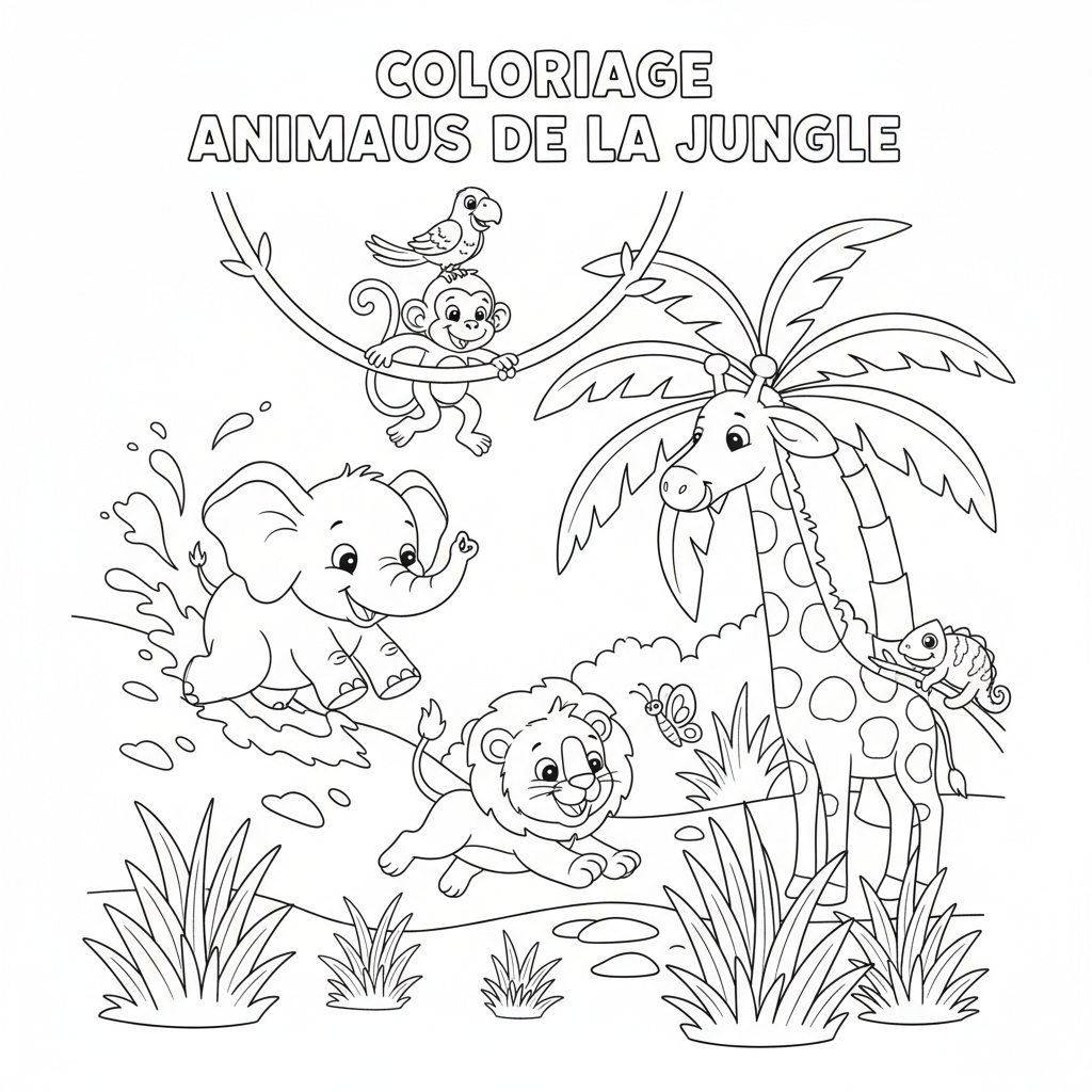 Coloriage coloriage animaux de la jungle 5