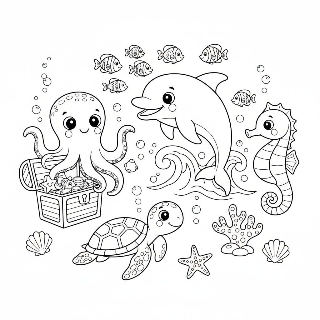 Coloriage coloriage animaux de la mer 2