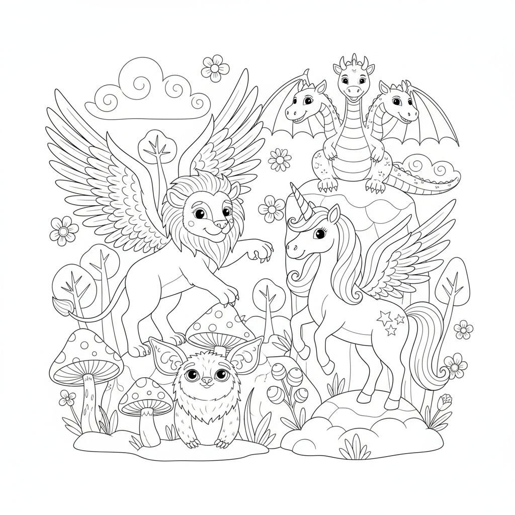 Coloriage coloriage animaux fantastiques 2
