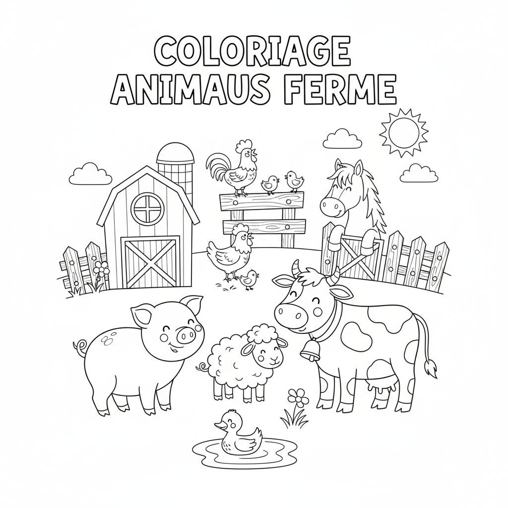 Coloriage coloriage animaux ferme 2
