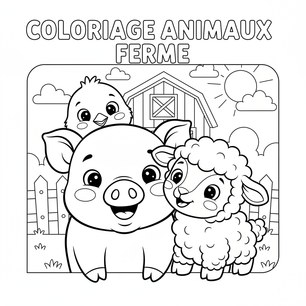 Coloriage coloriage animaux ferme 4